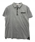 MONCLERモンクレール）の古着「MAGLIA POLO MANICA Slim fit」｜グレー×ブラウン