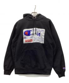 Champion×SUPREME（チャンピオン×シュプリーム）の古着「プルオーバーパーカー」｜ブラック