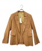 BACCAバッカ）の古着「リヨセルリネンストレッチ テーラードジャケット」｜オレンジ