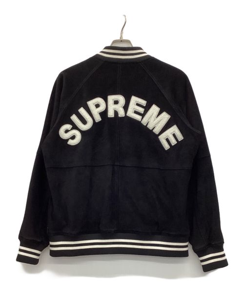 SUPREME（シュプリーム）Supreme (シュプリーム) Suede Varsity Jacket ブラック サイズ:Mの古着・服飾アイテム
