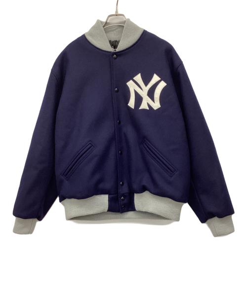 SETTLEMIERS（セトルマイアーズ）SETTLEMIERS (セトルマイアーズ) NEW YORK YANKEES (ニューヨークヤンキース) スタジャン ネイビー サイズ:L 未使用品の古着・服飾アイテム