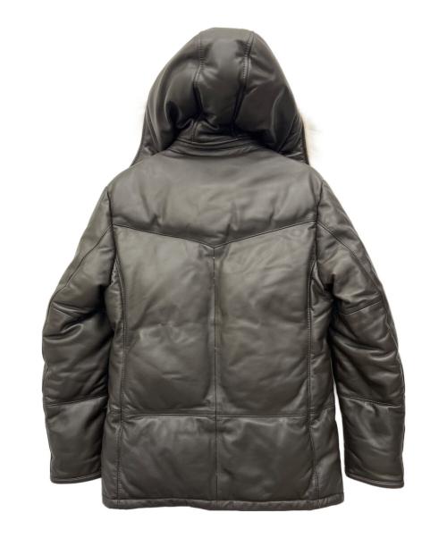 NICOLE CLUB FOR MEN（ニコルクラブフォーメン）NICOLE CLUB FOR MEN (ニコルクラブフォーメン) レザーダウンジャケット ブラウン サイズ:48の古着・服飾アイテム
