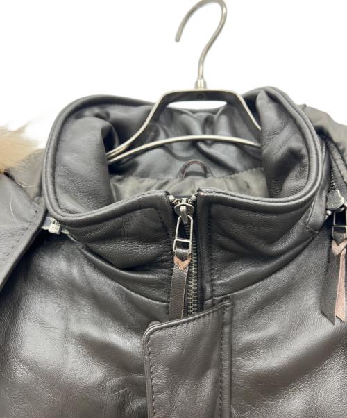 NICOLE CLUB FOR MEN（ニコルクラブフォーメン）NICOLE CLUB FOR MEN (ニコルクラブフォーメン) レザーダウンジャケット ブラウン サイズ:48の古着・服飾アイテム