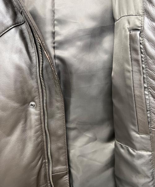 NICOLE CLUB FOR MEN（ニコルクラブフォーメン）NICOLE CLUB FOR MEN (ニコルクラブフォーメン) レザーダウンジャケット ブラウン サイズ:48の古着・服飾アイテム