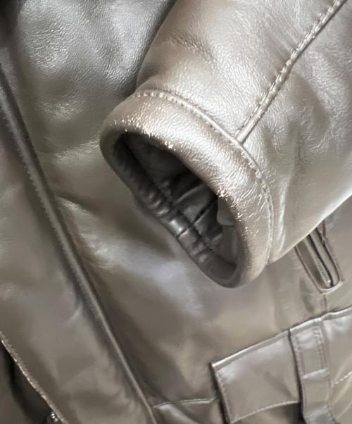 NICOLE CLUB FOR MEN（ニコルクラブフォーメン）NICOLE CLUB FOR MEN (ニコルクラブフォーメン) レザーダウンジャケット ブラウン サイズ:48の古着・服飾アイテム