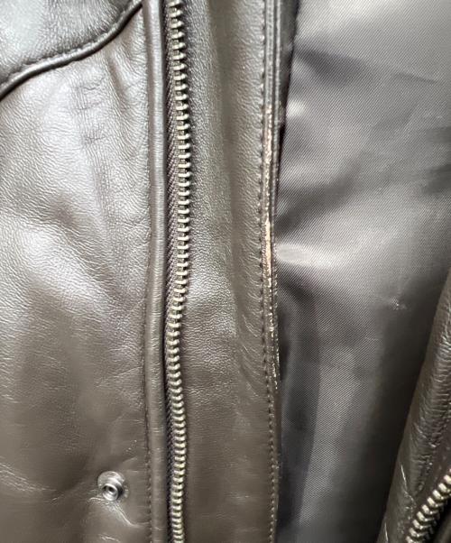 NICOLE CLUB FOR MEN（ニコルクラブフォーメン）NICOLE CLUB FOR MEN (ニコルクラブフォーメン) レザーダウンジャケット ブラウン サイズ:48の古着・服飾アイテム