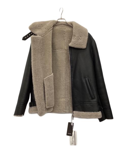 BEAMS（ビームス）BEAMS (ビームス) quattrocchi (クアトロッキ) B-3ムートンジャケット ブラック サイズ:52 未使用品の古着・服飾アイテム