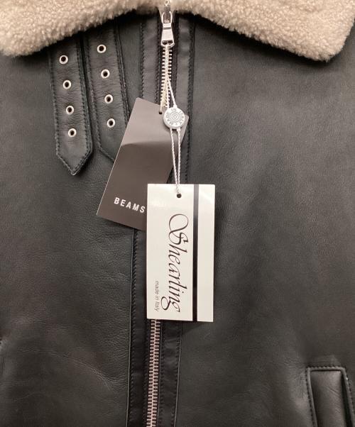 BEAMS（ビームス）BEAMS (ビームス) quattrocchi (クアトロッキ) B-3ムートンジャケット ブラック サイズ:52 未使用品の古着・服飾アイテム