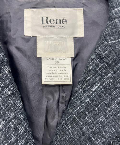 Rene（ルネ）Rene (ルネ) TISSUE　ツイードジャケット ブラック サイズ:36の古着・服飾アイテム