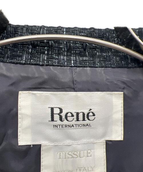 Rene（ルネ）Rene (ルネ) TISSUE　ツイードジャケット ブラック サイズ:36の古着・服飾アイテム