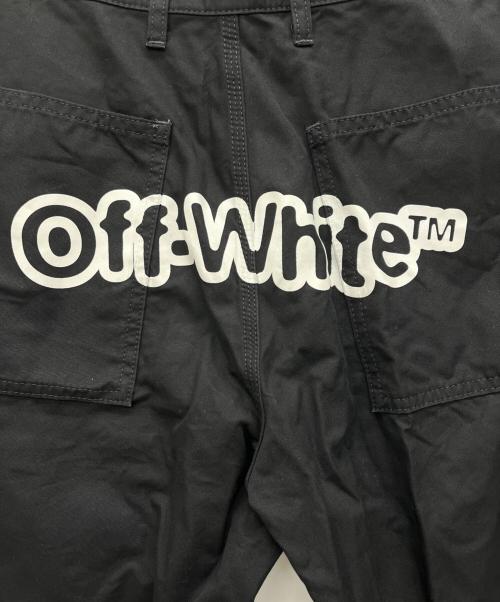 OFFWHITE（オフホワイト）OFFWHITE (オフホワイト) バックロゴプリントパンツ ブラック サイズ:Lの古着・服飾アイテム