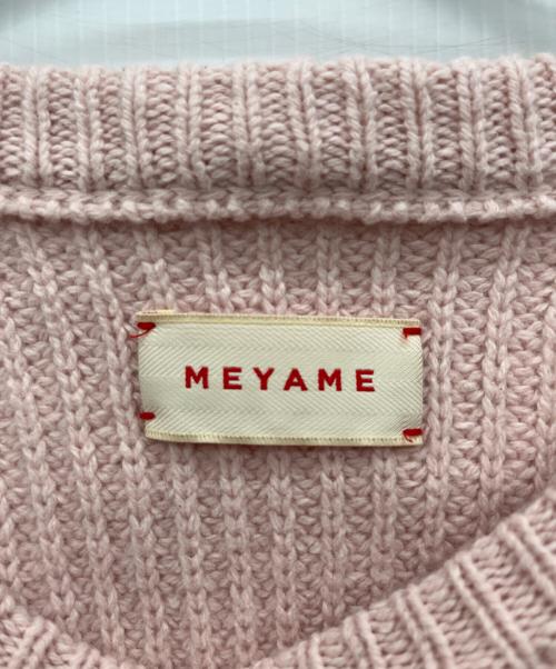 MEYAME（メヤメ）MEYAME (メヤメ) ウールコットン プルオーバーニット ピンク サイズ:FREEの古着・服飾アイテム