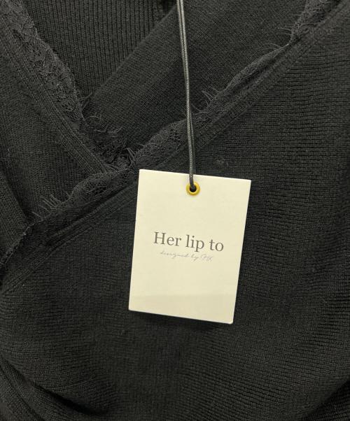 HER LIP TO（ハーリップトゥ）HER LIP TO (ハーリップトゥ) ニットワンピース ブラック サイズ:Sの古着・服飾アイテム