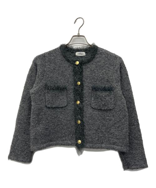 NOLLEY'S（ノーリーズ）NOLLEY'S (ノーリーズ) ラメフワフワジャケット グレー サイズ:38の古着・服飾アイテム