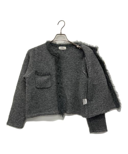 NOLLEY'S（ノーリーズ）NOLLEY'S (ノーリーズ) ラメフワフワジャケット グレー サイズ:38の古着・服飾アイテム