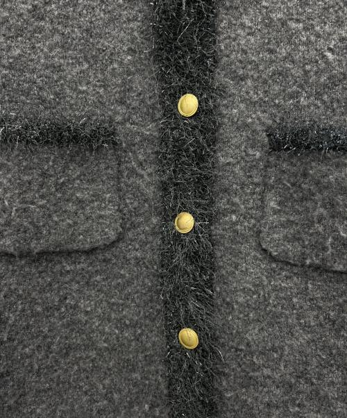 NOLLEY'S（ノーリーズ）NOLLEY'S (ノーリーズ) ラメフワフワジャケット グレー サイズ:38の古着・服飾アイテム