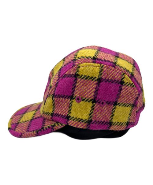 SUPREME（シュプリーム）SUPREME (シュプリーム) Harris Tweed (ハリスツイード) キャップ ピンク×イエローの古着・服飾アイテム