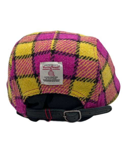 SUPREME（シュプリーム）SUPREME (シュプリーム) Harris Tweed (ハリスツイード) キャップ ピンク×イエローの古着・服飾アイテム