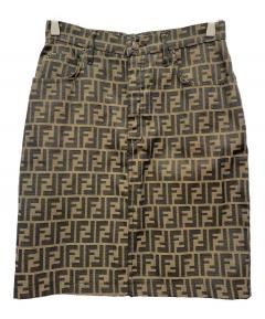 中古・古着通販】FENDI (フェンディ) ズッカ柄タイトスカート ブラウン