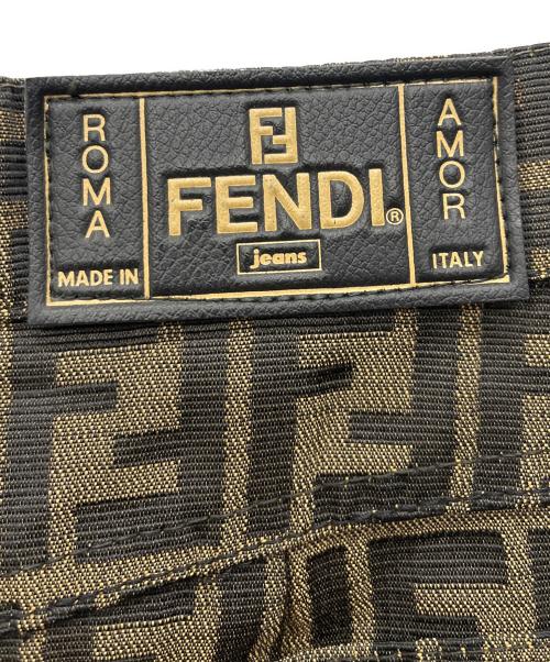 FENDI（フェンディ）FENDI (フェンディ) ズッカ柄スカート ベージュ×ブラック サイズ:46の古着・服飾アイテム