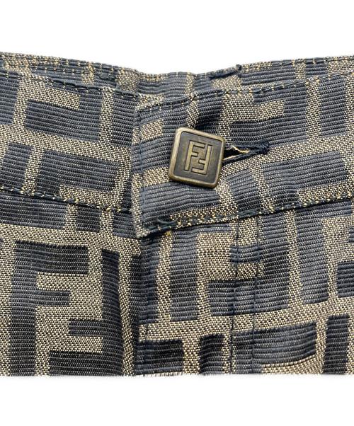 FENDI（フェンディ）FENDI (フェンディ) ズッカ柄スカート ベージュ×ブラック サイズ:46の古着・服飾アイテム