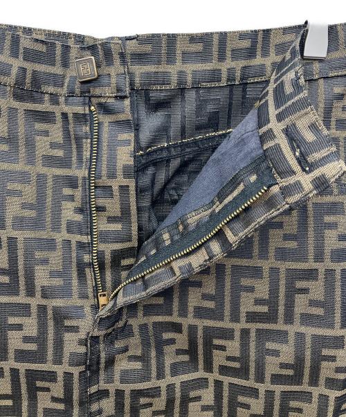 FENDI（フェンディ）FENDI (フェンディ) ズッカ柄スカート ベージュ×ブラック サイズ:46の古着・服飾アイテム