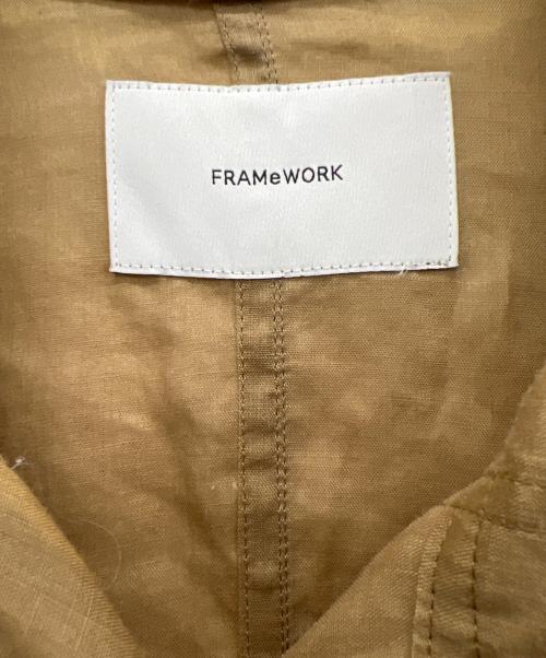 FRAMeWORK（フレームワーク）FRAMeWORK (フレームワーク) ラミースタンドブルゾン ベージュ サイズ:ｰの古着・服飾アイテム