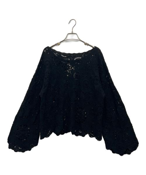 JOURNAL STANDARD relume（ジャーナルスタンダード レリューム）JOURNAL STANDARD relume (ジャーナルスタンダード レリューム) エンブロイダリークロシェプルオーバー ブラック サイズ:Free 未使用品の古着・服飾アイテム