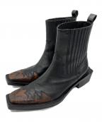 MARTINE ROSEマーティン・ローズ）の古着「スクエアトゥチェルシーブーツ」｜ブラック