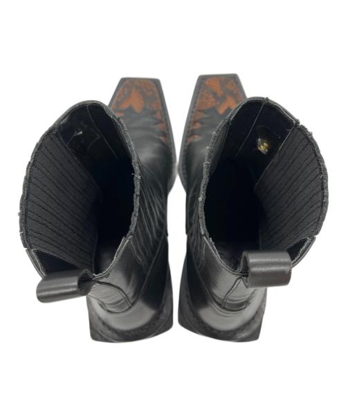 MARTINE ROSE（マーティン・ローズ）MARTINE ROSE (マーティン・ローズ) スクエアトゥチェルシーブーツ ブラック サイズ:41の古着・服飾アイテム