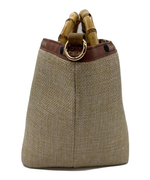 LeSportsac（レスポートサック）LeSportsac (レスポートサック) バンブーハンドルバッグ ベージュの古着・服飾アイテム