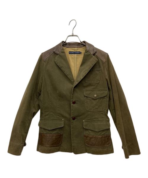 RALPH LAUREN（ラルフローレン）RALPH LAUREN (ラルフローレン) レザー切替ジャケット グリーン サイズ:3Fの古着・服飾アイテム