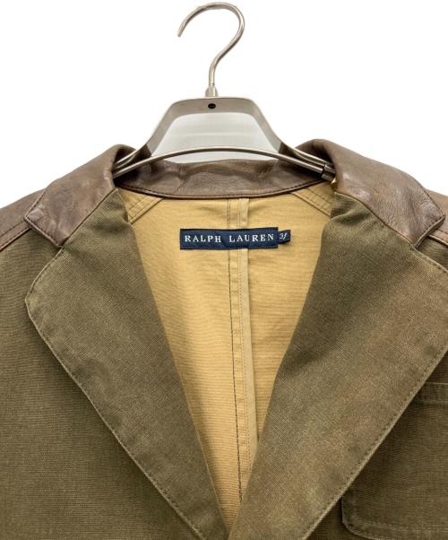 RALPH LAUREN（ラルフローレン）RALPH LAUREN (ラルフローレン) レザー切替ジャケット グリーン サイズ:3Fの古着・服飾アイテム
