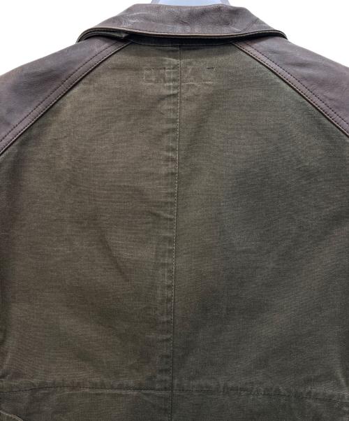 RALPH LAUREN（ラルフローレン）RALPH LAUREN (ラルフローレン) レザー切替ジャケット グリーン サイズ:3Fの古着・服飾アイテム