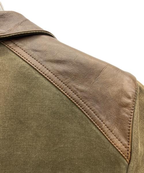 RALPH LAUREN（ラルフローレン）RALPH LAUREN (ラルフローレン) レザー切替ジャケット グリーン サイズ:3Fの古着・服飾アイテム