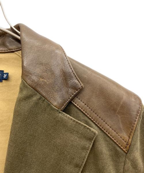 RALPH LAUREN（ラルフローレン）RALPH LAUREN (ラルフローレン) レザー切替ジャケット グリーン サイズ:3Fの古着・服飾アイテム