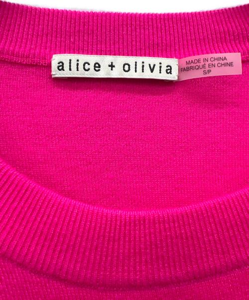 alice+olivia（アリスアンドオリビア）alice+olivia (アリスアンドオリビア) クルーネックニット ピンク サイズ:Sの古着・服飾アイテム