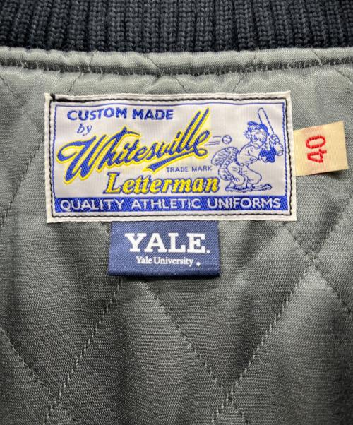whitesville（ホワイツビル）whitesville (ホワイツビル) YALE (イェール) スタジャン ネイビー×ベージュ サイズ:40の古着・服飾アイテム