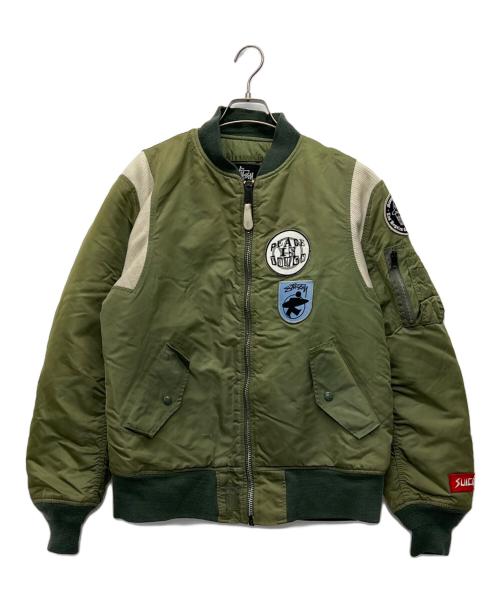 stussy（ステューシー）stussy (ステューシー) ALPHA (アルファ) MA-1ジャケット カーキ サイズ:Mの古着・服飾アイテム