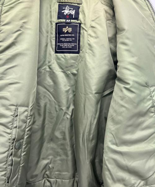 stussy（ステューシー）stussy (ステューシー) ALPHA (アルファ) MA-1ジャケット カーキ サイズ:Mの古着・服飾アイテム