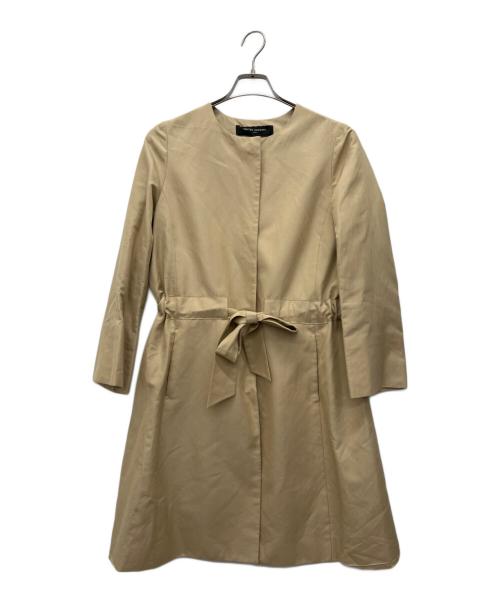 UNITED ARROWS TOKYO（ユナイテッドアローズトウキョウ）UNITED ARROWS TOKYO (ユナイテッドアローズトウキョウ) ノーカラー ベルト コート ベージュ サイズ:38の古着・服飾アイテム