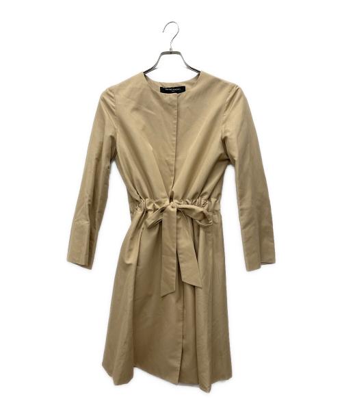 UNITED ARROWS TOKYO（ユナイテッドアローズトウキョウ）UNITED ARROWS TOKYO (ユナイテッドアローズトウキョウ) ノーカラー ベルト コート ベージュ サイズ:38の古着・服飾アイテム