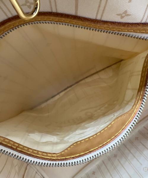 LOUIS VUITTON（ルイ ヴィトン）LOUIS VUITTON (ルイ ヴィトン) トートバッグ ネヴァーフルMM ダミエ・アズール ベージュ×ブラウンの古着・服飾アイテム