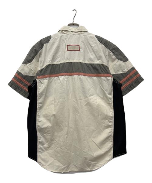 HARLEY-DAVIDSON（ハーレーダビッドソン）HARLEY-DAVIDSON (ハーレーダビッドソン) 半袖シャツ ホワイト×グレー サイズ:Lの古着・服飾アイテム