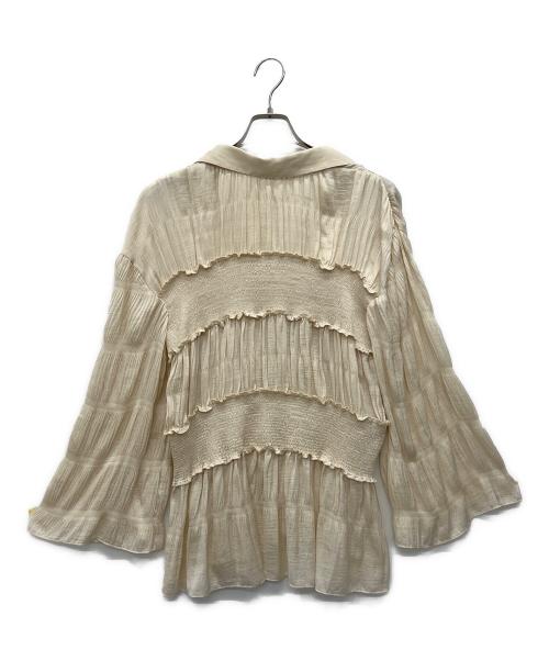 Ameri（アメリ）Ameri (アメリ) シャーリングプリーツブラウス アイボリー サイズ:Freeの古着・服飾アイテム