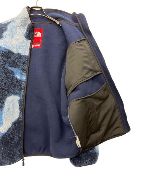 THE NORTH FACE（ザ ノース フェイス）THE NORTH FACE (ザ ノース フェイス) Supreme (シュプリーム) Bleached Denim Print Fleece Jacket インディゴ サイズ:Lの古着・服飾アイテム