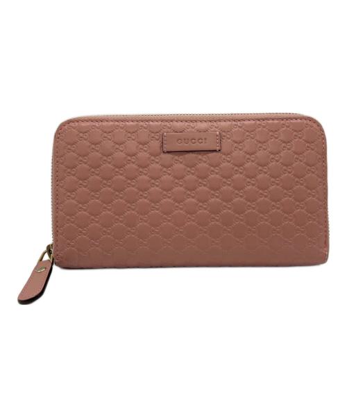 GUCCI（グッチ）GUCCI (グッチ) ラウンドファスナーウォレット ピンクの古着・服飾アイテム