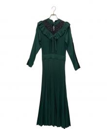 HER LIP TO（ハーリップトゥ）の古着「長袖ワンピース」｜グリーン