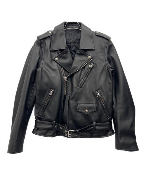 LITHIUM HOMME（リチウムオム・ファム）LITHIUM HOMME (リチウムオム・ファム) LAMB LEATHER W-RIDERS ブラック サイズ:46の古着・服飾アイテム