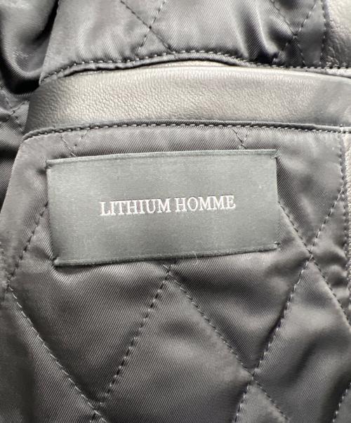 LITHIUM HOMME（リチウムオム・ファム）LITHIUM HOMME (リチウムオム・ファム) LAMB LEATHER W-RIDERS ブラック サイズ:46の古着・服飾アイテム